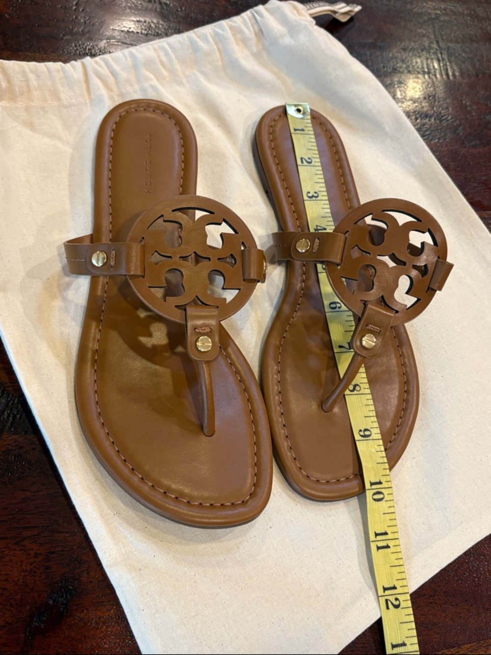 Tory Burch Miller Brown Leather Sandals size 8.5 NEW - Picture 9 of 9